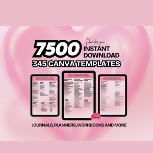 7500+ PLR MRR Canva Templates Bundle | 2026 Printable Planners & Journals | DFY Digital Products