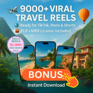 9,000+ Faceless Travel Reels Collection | Content for Social Media YT Tiktok