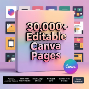 30,000+ PLR Canva Template Bundle | Planners, Journals, Trackers