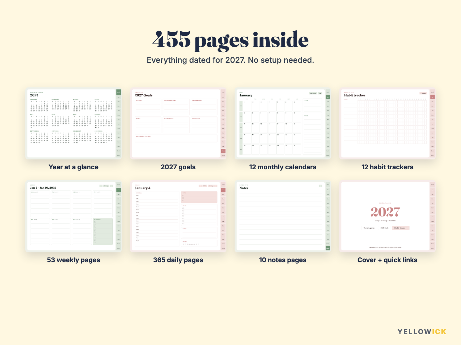 2027 Digital Planner – Hyperlinked GoodNotes & Notability iPad Planner
