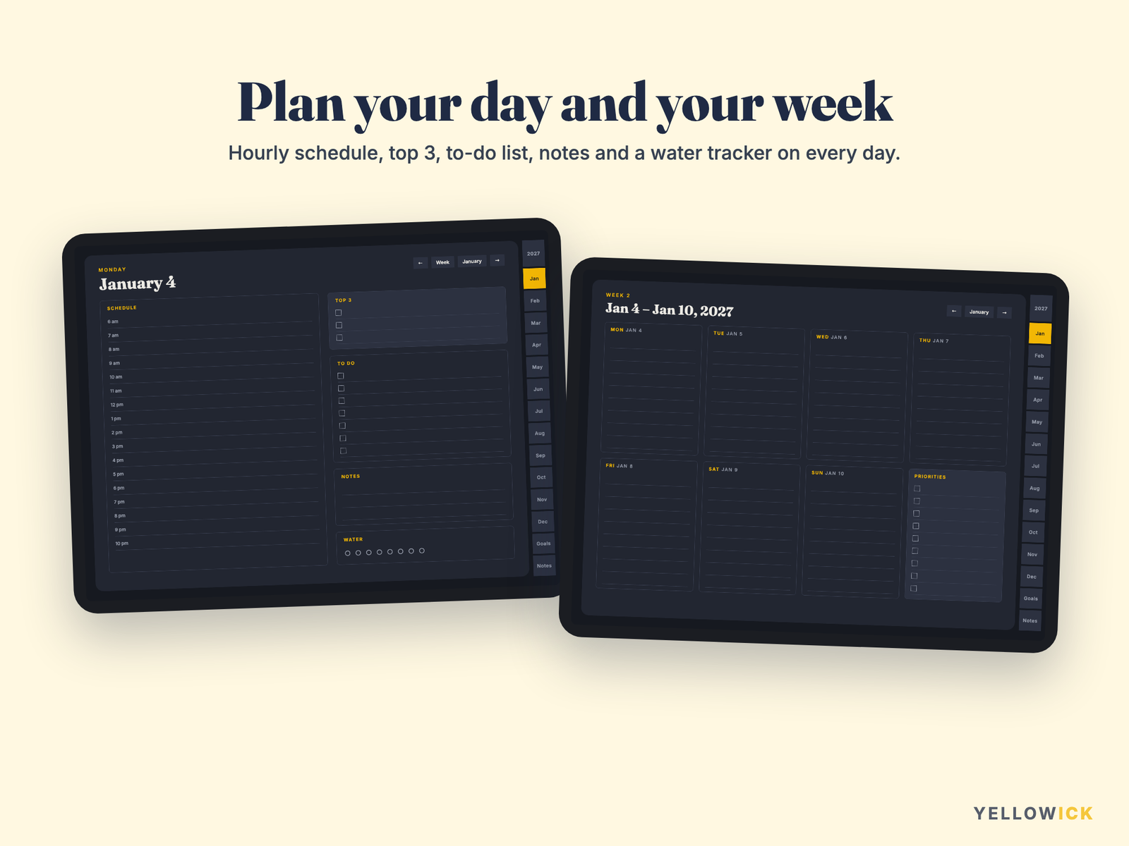 2027 Digital Planner – Hyperlinked GoodNotes & Notability iPad Planner