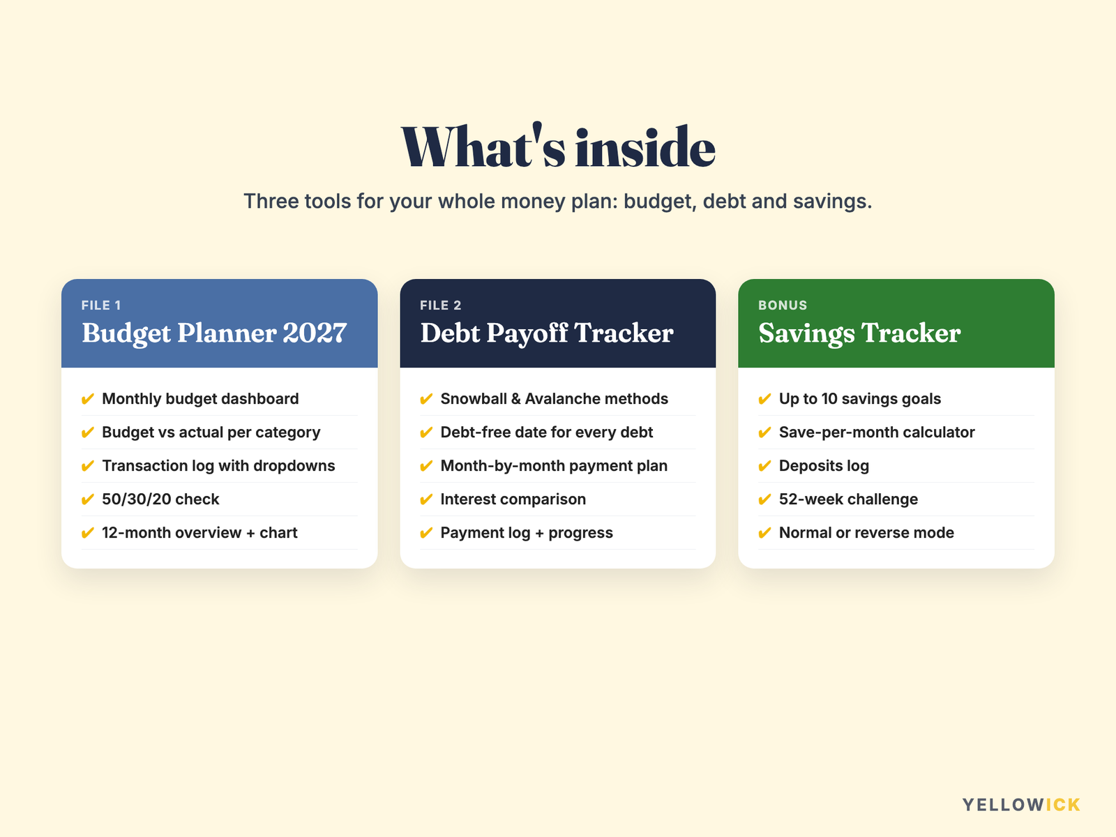 Finance Planner Bundle 2027 – Budget, Debt Payoff & Savings Tracker