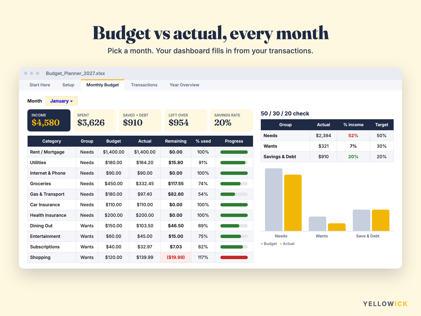 Finance Planner Bundle 2027 – Budget, Debt Payoff & Savings Tracker