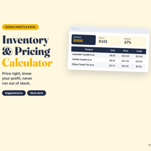 Inventory & Pricing Calculator Spreadsheet for Small Business