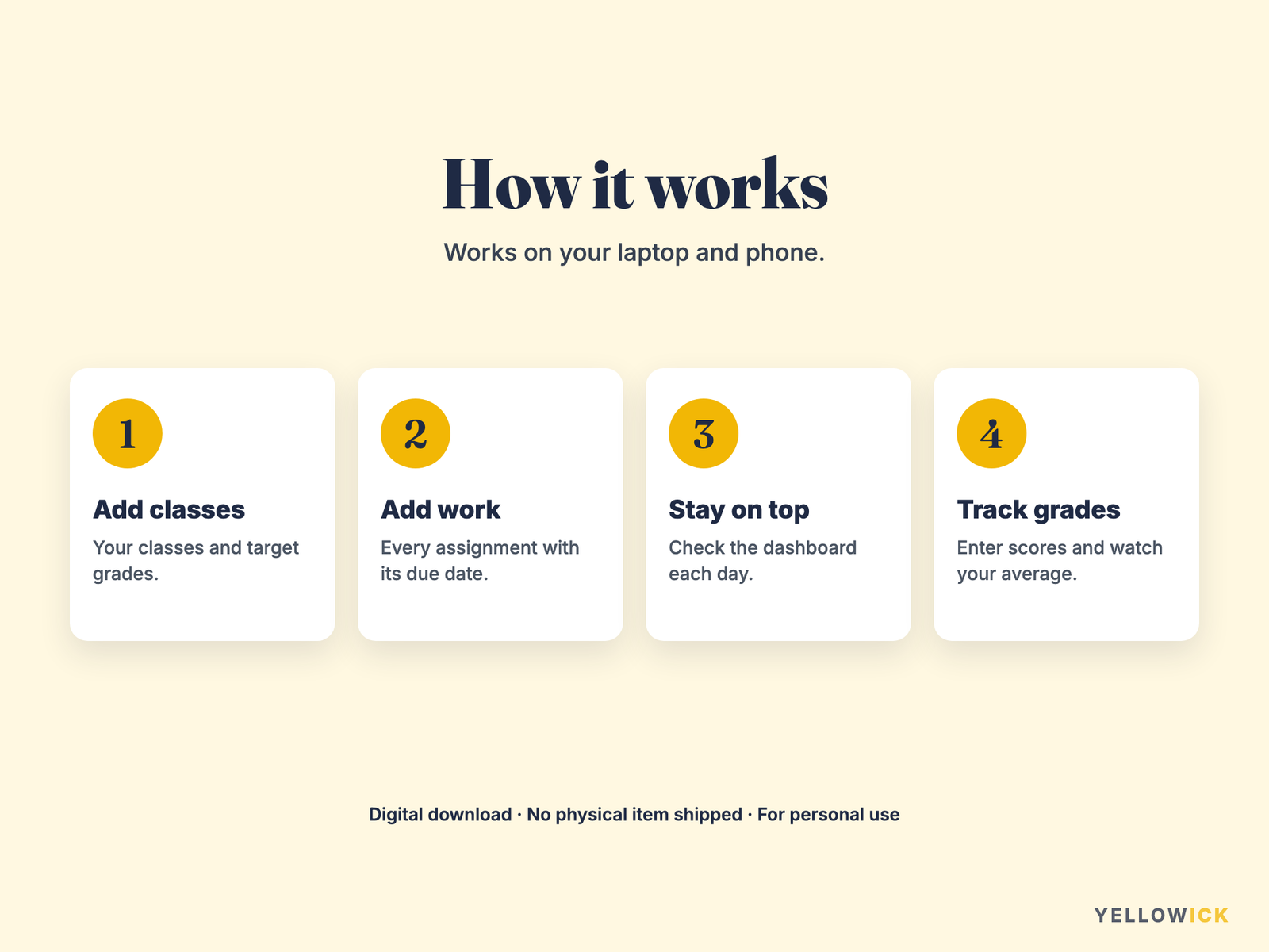 Student Planner Spreadsheet – Assignment Tracker & Homework Planner