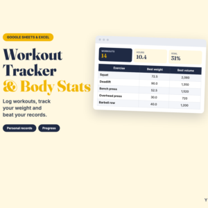 Workout Tracker Spreadsheet – Fitness Log & Weight Loss Tracker